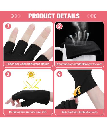 WLLHYF Anti UV Gloves for Gel Nail Lamp Professional Protection Fingerless  Moisturizing Gloves Nail Art DIY Accessories Skin Care Protect Hands for  Home Outdoor (1 Pair)