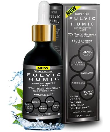 Trace Mineral Drops with Electrolytes - 77 Trace Minerals - 180 Servings- Restore Electrolytes Improve Gut Health Leaky Gut Repair - Plant Derived Ionic Trace Minerals from Fulvic  Humic Acid
