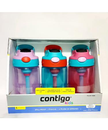 Contigo Aubrey Kids Cleanable Water Bottle with Silicone Straw and  Spill-Proof Lid, Dishwasher Safe, 14oz 2-pack, Whales & Dragon