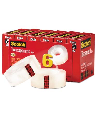 Scotch Transparent Tape, 0.75 x 1000 Inches, 3-Pack (600K3)