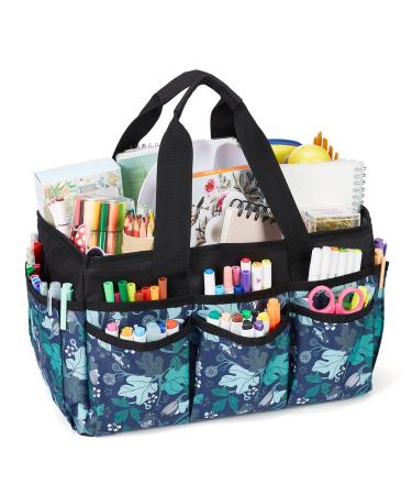 Art Supply Storage Organizer, Craft Organizers and Storage Tote Bag with  Pockets Art Caddy Oxford Fabric Craft Storage Containers for Teacher,  Students, Artist, Traveler Green Light Green