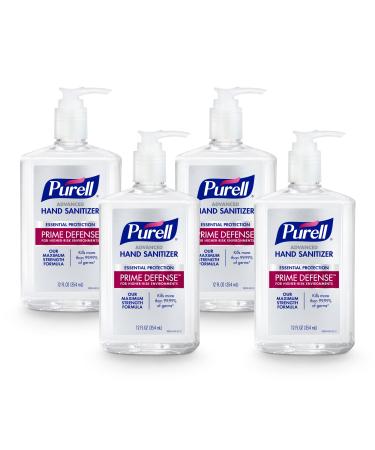 Purell Prime Defense Advanced Hand Sanitizer, Essential Protection, 12 fl oz Pump Bottles (Pack of 4) - 3699-06-EC2