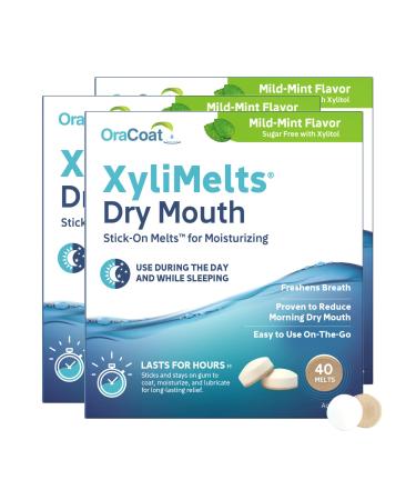 Oracoat - Xylimelts - Dry Mouth - Regular - 40 Ct - Mild Mint, 3-Pack