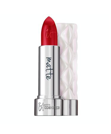 IT Cosmetics Pillow Lips Lipstick - High-Pigment Color & Lip-Plumping Effect - With Collagen Beeswax & Shea Butter - Available in Matte or Cream Finish - 0.13 oz Stellar (true red - matte finish)