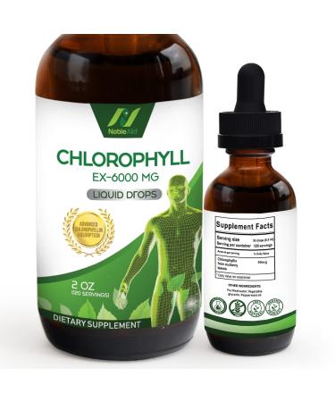 Natural Liquid Chlorophyll Drops by NobleAid, Pure Chlorophyll Liquid Drops for Water to Detox, Neutralize Odor, Boost Energy, Vegan and Non Gluten Mulberry Chlorophyll Supplement 2 Fl oz,120 Servings