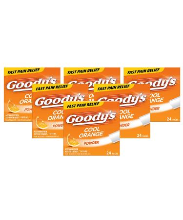 Goody's Extra Strength Headache Powders Cool Orange 24 ea (Pack of 6) 24 Count (Pack of 6)