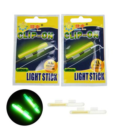 THKFISH Fishing Glow Sticks Rod Tip Glow Sticks Fishing Rod Floats Glow Sticks Fishing Rod Night Fishing Light Fishing Green Fluorescent Light 20pcs(10bags) #M #L #XL 20pcs(10bags) #M (2.0-2.6mm)