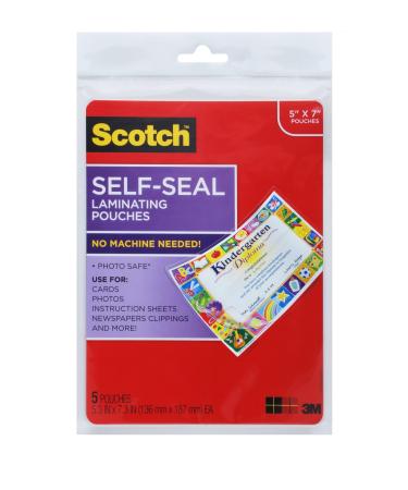 Scotch Glossy Document or Photo Laminating Pouch, 5 x 7 Inches, 5-Pack (PL905) 5 Pack