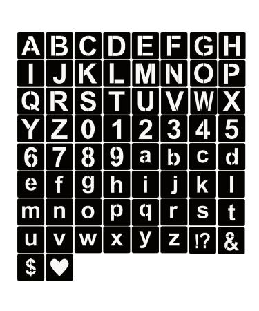 YEAJON 3 Inch Letter Stencils and Numbers, 36 Pcs Alphabet Art Craft  Stencils, Reusable Plastic Art Craft Stencils for Wood, Wall, Fabric, Rock