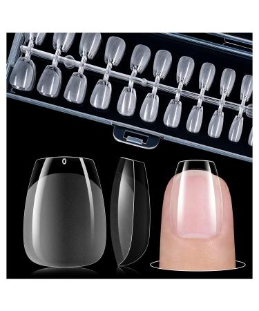 Gelike ec XS Coffin Short Nail Tips Set 240 Pieces Soft Gel Full Cover Nail Tips False Nails Short 12 Sizes Artificial Nails for Gluing PMMA Pre-Buffed Gel Nail Tips for Nail Art XS Short Coffin 240-XS-Coffin