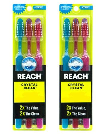 Reach Toothbrush Crystal Clean Firm 3 Pack(Pack of 2) Total 6 Brushes