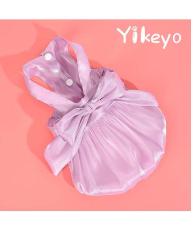 Yikeyo Dog Dress Pink Tulle Dog Dresses for Small Dogs Doggie Outfit  Bow-tie Girl Dog Clothes Pet Apparel for Birthday Wedding Holiday (Pink,  Small)