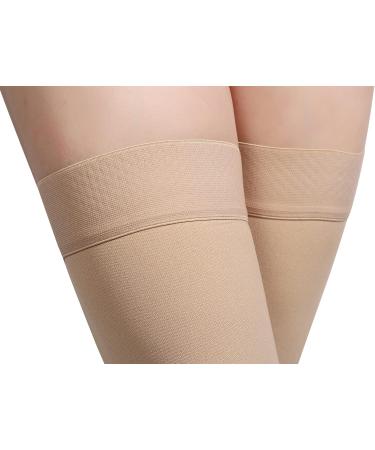 Thigh High Compression Stockings, Open Toe, Pair, Firm Support 20