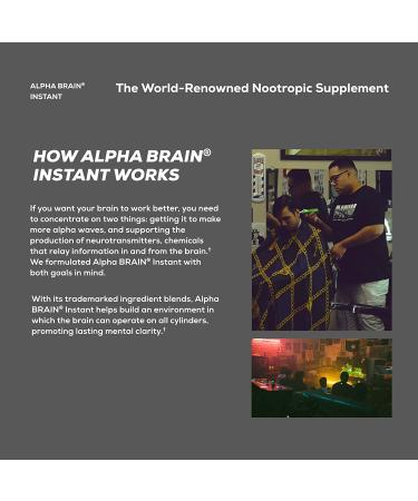 Alpha BRAIN Instant - Memory & Focus Support with Amino Acids + Vitamin B6  - Peach (30 Single Serving Packets)