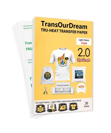 TransOurDream TransOurDream Laser No-Cut Dark Heat Transfer Paper for T  Shirt (A+B, 8.5x11, 10 Sets) Self-Weeding Iron on Transfer Paper for Laser  Printer with White Toner