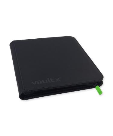 Vault X Premium Exo-Tec Zip Binder - 9 Pocket Trading Card Album Folder - 360 Side Loading Pocket Binder for TCG Black