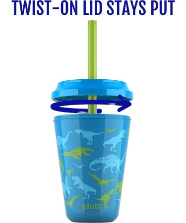 Ello Tidal Glass Tumbler with Straw 1 Count (Pack of 1), Select Color