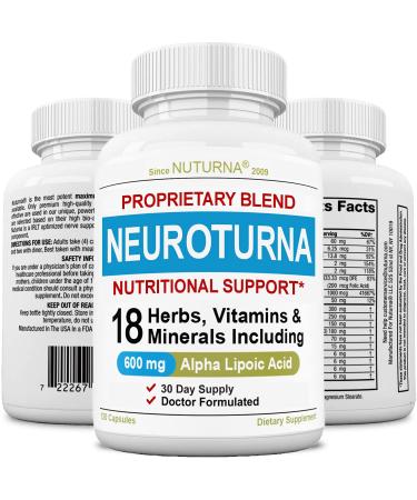 Neuropathy Support Supplement with 600 mg Alpha Lipoic Acid Daily Dose - Peripheral Neuropathy - Feet Hand Legs Toe Support Formula with 18 Premium Ingredients* - 120 Caps 30 Day Supply