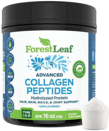 Advanced Hydrolyzed Collagen Peptides - Unflavored Protein Powder - Mixes Into Drinks and Food - Pasture Raised, Grass Fed - for Paleo and Keto Joints and Bones - 41 Servings Collegen 1 Pound (Pack of 1)