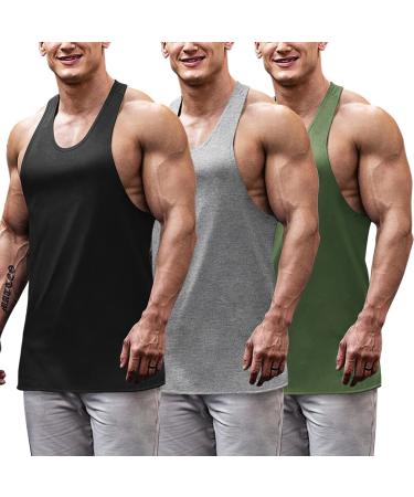 COOFANDY Men's 3 Pack Workout Tank Tops Gym Sleeveless Shirts V Neck  Bodybuilding Muscle Tee Shirt