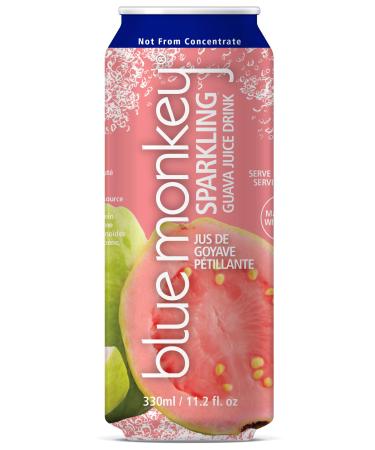 blue monkey Sparkling Juice, 55%, Guava, 11.16 Fl Oz 12 Count(Pack of 1)