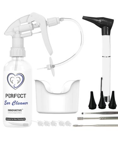 Ear Wax Removal Tool by Innovative Designworks | Complete Ear Irrigation Kit w/Otoscope, Curette & Extras | Earwax Remover Flusher for Complete Ear Cleaning