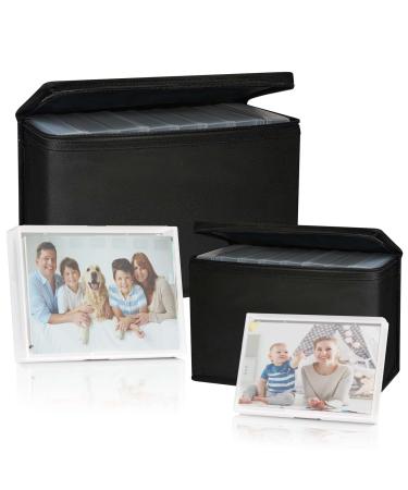 Barhon 4x6 Photo Storage Boxes Extra Large Capacity, 8 Inner Photo Cases  Hold 800 Pictures with Lightproof Zipper Cloth Bag, Seed Organizer  Containers with Handle (Clear) 4x6 Photos