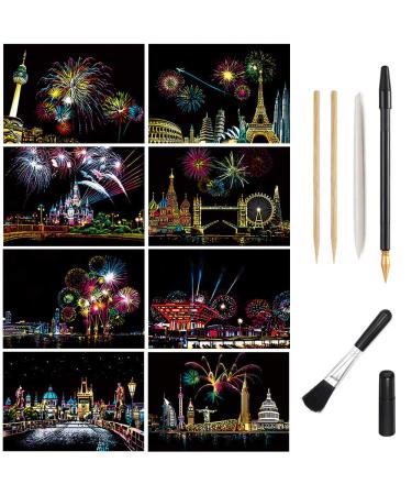  MIASTAR Scratch Art Animal Rainbow Painting Paper, Creative  foil Scratch Art Toy Gift, Engraving Art & Craft Sets, DIY Sketch Card  Scratchboard for Kids & Adults - 16'' x 11.2