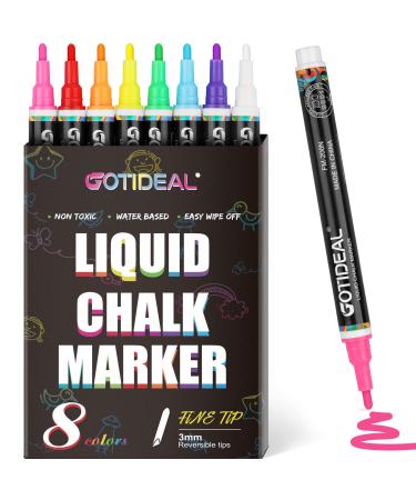 GOTIDEAL 12 Colors Jumbo Window Markers, Bold Car Markers, Chalkboard  Markers for Kids Restaurant, Blackboard, Glass, Bistro, Car Paint Wet  Erasable