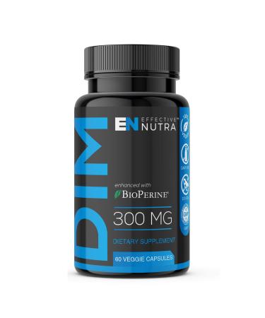 Effective Nutra Dim Supplement 300mg - Extra Strength Diindolylmethane DIM for Men & Women + BioPerine - Estrogen Blocker for Men & Women - Estrogen Balance, Metabolism, Hormone, Menopause, Acne, PCOS 60 Count (Pack of 1)