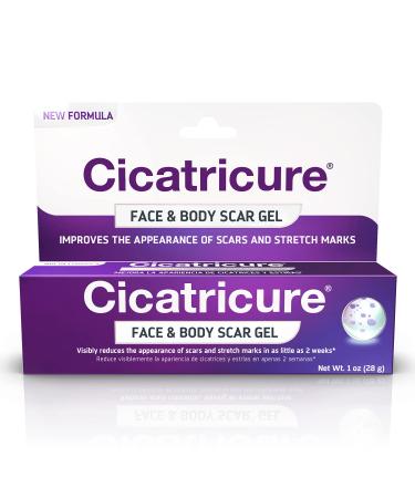 Cicatricure Face & Body Scar Gel, Reduces the Appearance of Old & New Scars, Stretch Marks, Surgery, Injuries, Burns and Acne, 1 Ounce (Packaging May Vary) Face & Body Scar Gel, 1oz