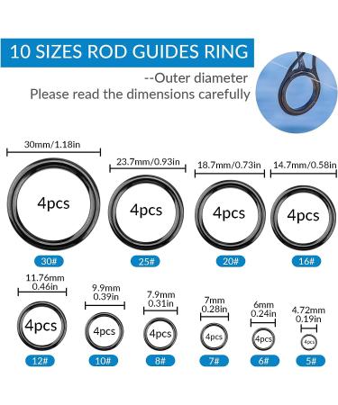  THKFISH Rod Tip Repair Kit, Fishing Stainless Steel Ceramic  Ring Guide Repair Replacement 6Sizes 30pcs Big Style : Fishing Terminal  Tackle : Sports & Outdoors