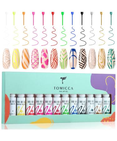 TOMICCA Glow in the Dark Gel Nail Polish Set Halloween Luminous Gel Nail  Polish Fluorescent Bright Light Pink White Color UV Gel Polish Nail Art Kit  B-glow in the dark