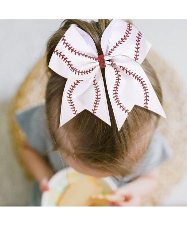 Large Softball Ribbon Hair Bows  Boutique Baseball for Girls