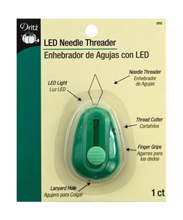 Dritz 202 LED Needle Threader with Cutter , Green