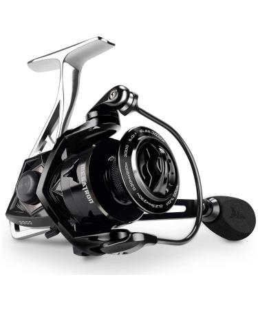 KastKing Megatron Spinning Reel, Freshwater and Saltwater Spinning Fishing Reel, Rigid Aluminum Frame 7+1 Double-Shielded Stainless-Steel BB, Over 30 lbs. Carbon Drag, CNC Aluminum Spool & Handle 3000
