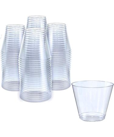 24pk Stemless Plastic Champagne Flutes - 9 Oz, Clear Plastic Wine Glasses, Shatterproof Mimosa Bar Supplies, Disposable Cocktail Glasses