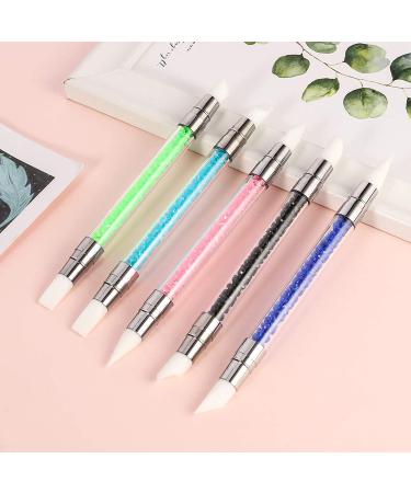BOWINR 5 Pcs Rhinestone Picker Dotting Pen, Dual-Ended Nail Art Acrylic Pen  Brushes Set with