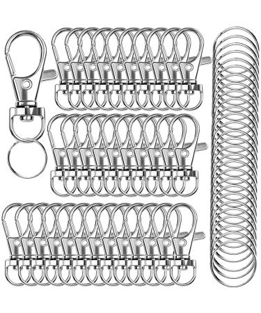 IPXEAD 120PCS Premium Swivel Lanyard Snap Hook with Key Rings, Metal Hooks  Keychain Hooks for Lanyard Key Rings Crafting(Silver)