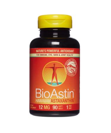 Nutrex Hawaii, BioAstin Hawaiian Astaxanthin 12 mg, Boosts Immunity and Supports Eye, Skin and Joint Health, 90 Count 90 Count (Pack of 1)