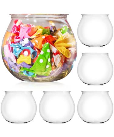6 Pack 27 Ounce Largest Mini Plastic Fish Bowls for Decoration - Fun Sized Plastic Fish Bowls for Drinks to Start the Party - Clear Plastic Vase for Stunning Centerpieces - Plastic Fish Bowl Set