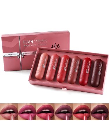 Buy Matte Lipstick Set 6 Colors Nude Moisturizer Smooth Lipstick Long  Lasting Waterproof Lipstick Makeup Gift Set Online at desertcartINDIA