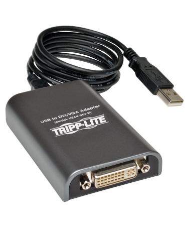 Tripp Lite USB 2.0 to DVI/VGA Dual/Multi-Monitor External Video Graphics Card Adapter 128 MB SDRAM 1080p (U244-001-R)