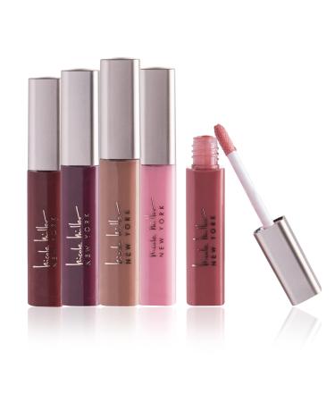 Nicole Miller 10 Pc Lip Gloss Collection, Shimmery Lip Glosses for Women  and Girls, Long Lasting Color Lip Gloss Set with Rich Varied Colors (Purple)