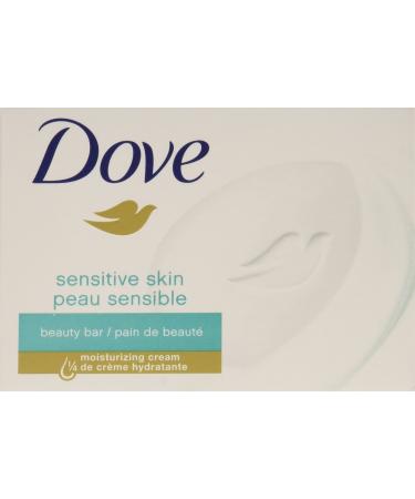 Dove Sensitive Skin Beauty Bar, Unscented, 3 Count, Pack of 1