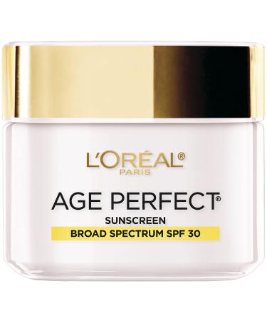 L'Oreal Paris Age Perfect Collagen Expert Anti-Aging Day Face Moisturizer AM, Collagen Peptides, Niacinamide, Age Perfect For Mature Skin, Suitable for sensitive skin, Dermatologist Tested, 2.5 oz