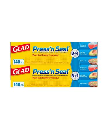 Glad Cling Plastic Wrap, 400 Square Foot Roll, 400 Sq ft (Pack of 2)