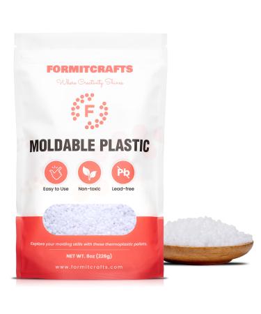 Thermoplastic Beads -8 oz. Polymorph Plastic Pellets(Made in Spain) - Reusable Moldable Plastic Beads - Melting Plastic Pellets for Modeling, DIY Craft