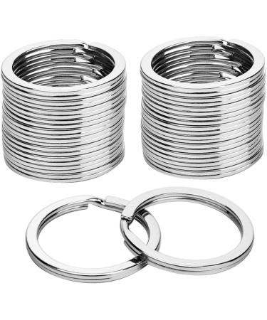 KINGFOREST 100PCS Split Key Ring with Chain 1 inch and Jump Rings, Silver  Color Metal Parts with Open Jump Ring and Connector.