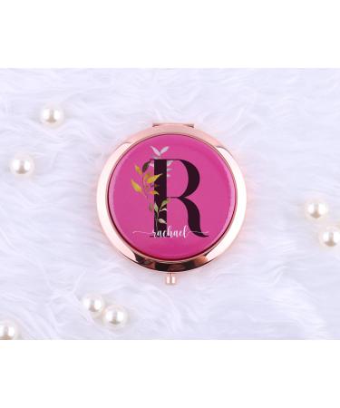 wadbeev Set of 5-10 Rose Gold Compact Mirrors with Your Name Travel Pocket  Mirrors Wife Anniversary Pink Bulk Bridesmaid Gifts